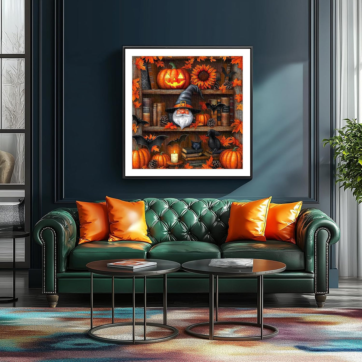 Blueforest Puzzles for Adults 500 Pieces - Halloween Bookshelf / 20" X 20" - image 4