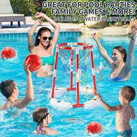 NIPLOOOW Pool Basketball Hoop - Floating Basketball Hoop-Red - image 2