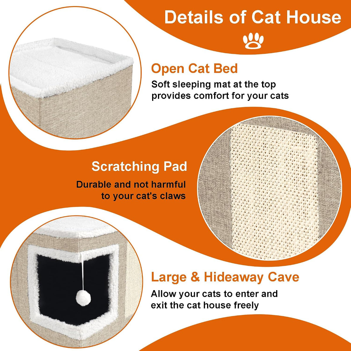 Loyareal Cat Houses for Indoor Cats - S / Khaki - image 4