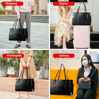 Stylish Dog Purse Carrier, Leather Pet Carrier Bag for Small Dogs Cats Puppy, Airline Approved Soft-Sided Carrier Black