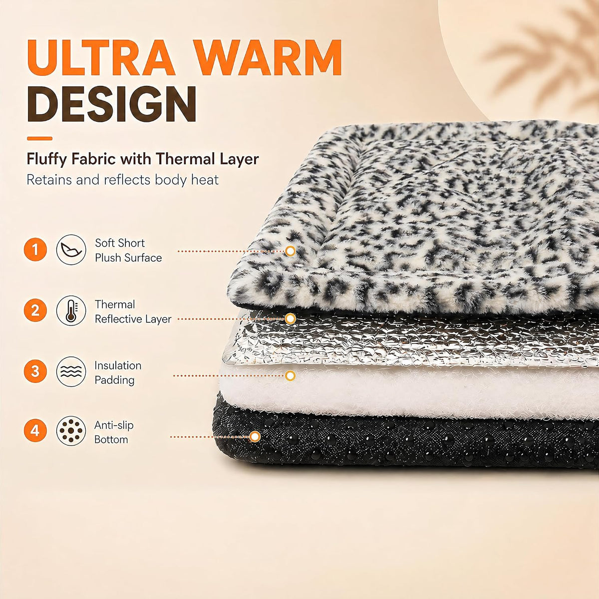 Self Warming Cat Pad for Cats and Dogs - 30 x 24 inch / Black/White - image 3