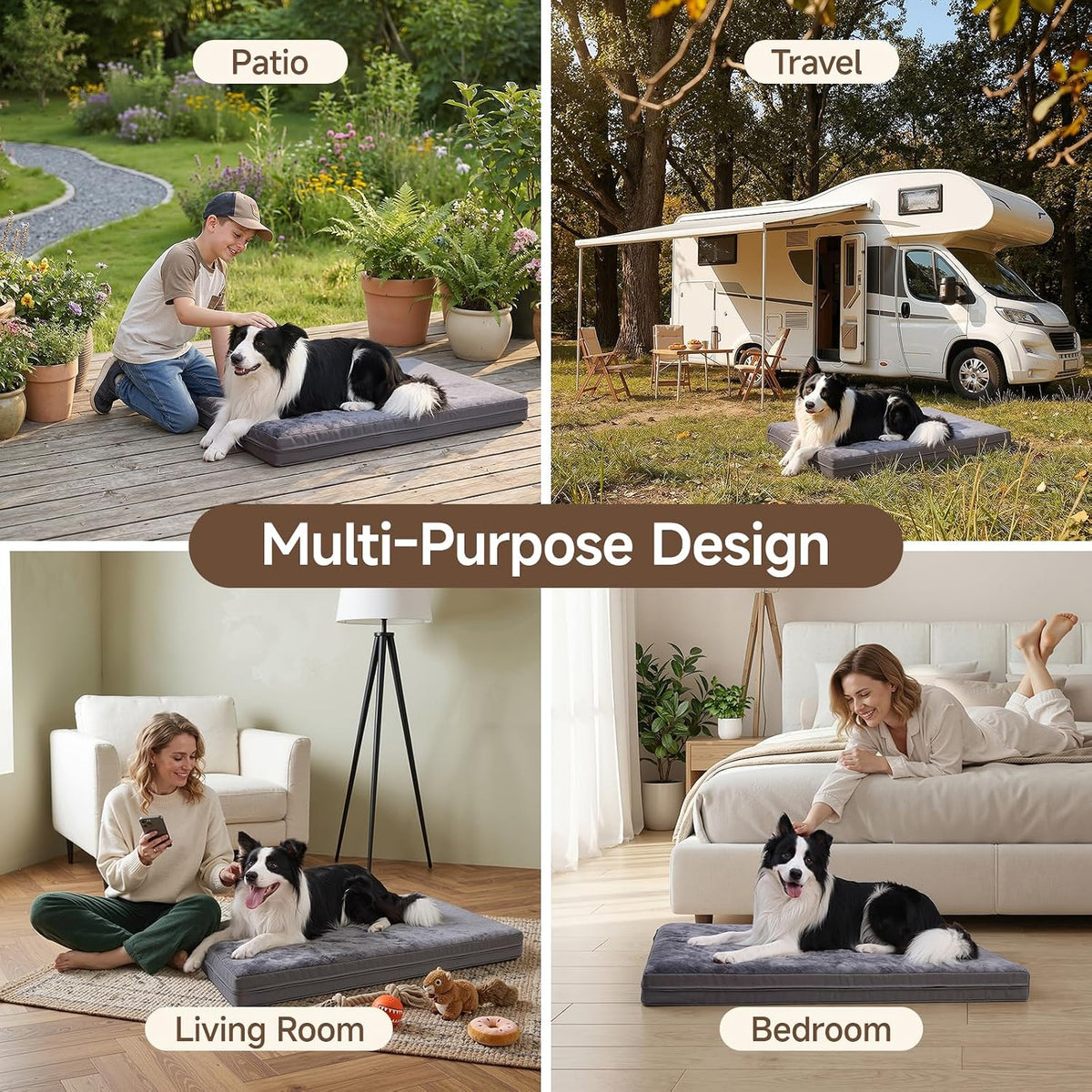 Waterproof Dog Crate Bed Pad - Dark Grey / 23"W x 17"L x 3"H - image 3
