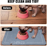 YCT Cat Food Mat for Pet Dog Feeting Mats - Navy Blue / 24"L x 16.9"W - image 4