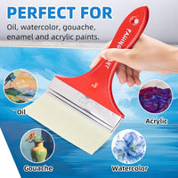 Falling in Art large 8 inch flat paddle paint brush with stainless steel ferrule - view 18
