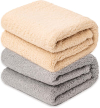 2 Blankets, Dog Cat Pet Blanket, Soft Warm Fleece, for Puppy - Beige+lightgray / 40"L x 32"W, 2/Pack