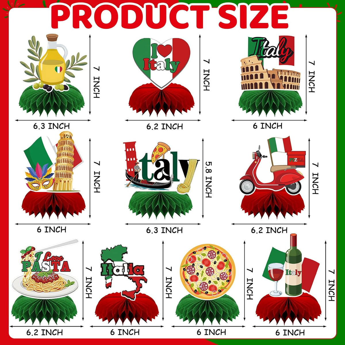 10 Pcs 80s Party Decorations, 1980s Table Honeycomb Centerpieces – Fun for Kids & Family - Italian Style - image 3