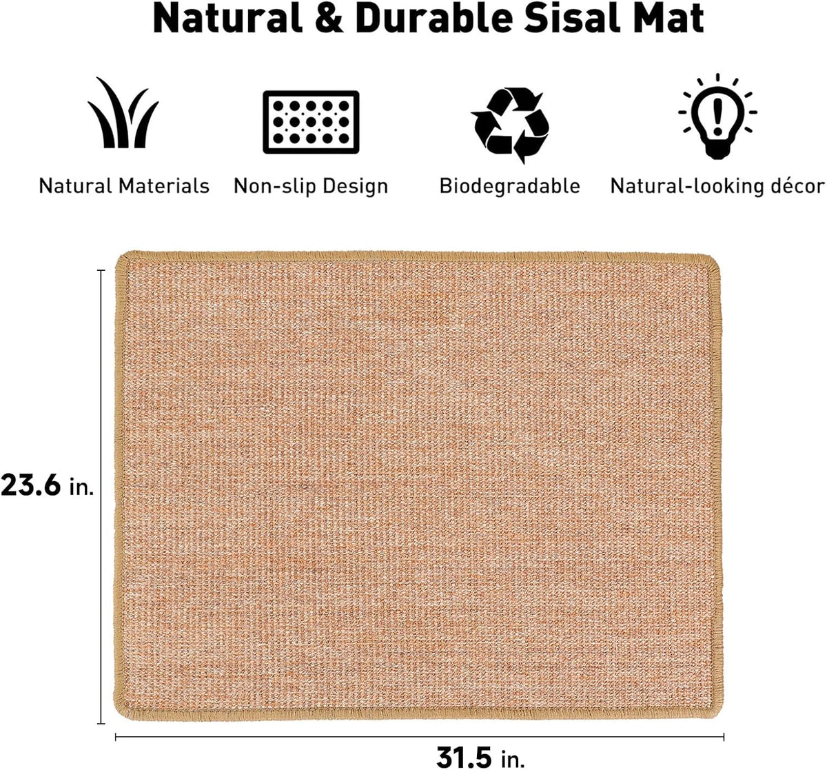 FUKUMARU Cat Scratcher Mat - Brown-1 Pack-23.6 x 31.5 Inch - image 2