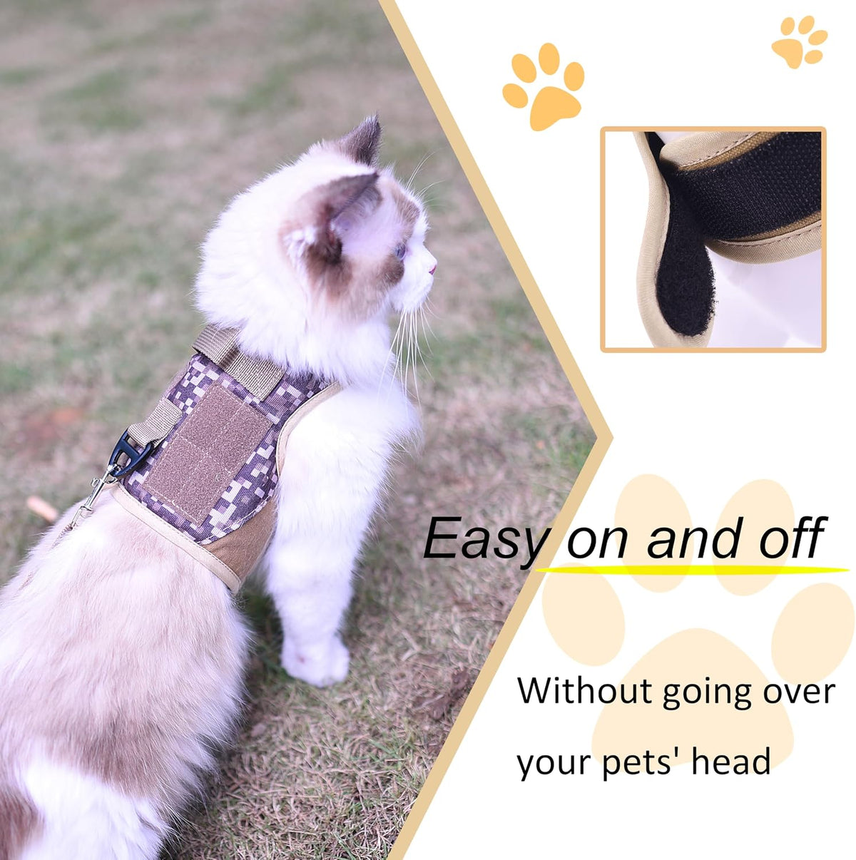 Cat Harness and Leash Set for Walking Escape Proof - Desert Camo / S 4-6 lbs - image 3