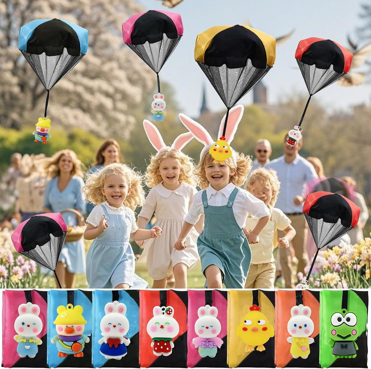 Rdogeia 12 pack Christmas parachute toys for kids with tangle free design - view 8