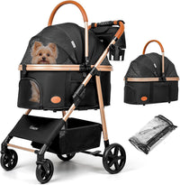 Dog Cat Stroller for Small/Medium Pets - Black
