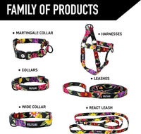 Wolfgang Heavy Duty, Adjustable Dog Collar with Quick Release Nylon Buckle for Walking & Training - Large (1 Inch x 18-26 Inch) / DarkFloral Print - image 4