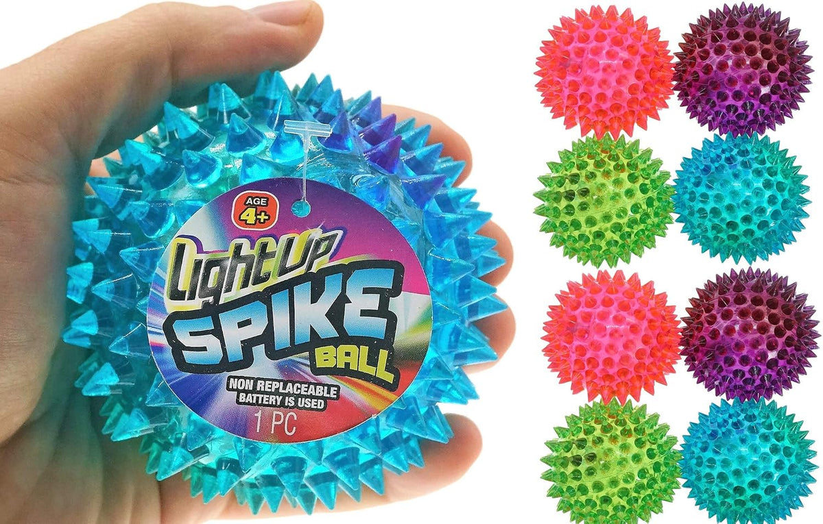 JA-RU Light Up Rubber Spike Balls Fidget Toy 695-4p – Fun for Kids & Family - Spike Balls / 8 Giant Balls