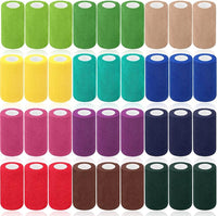 Treela 36 Pcs Self Adherent Bandage 4" X 5 Yard Wrap Breathable Cohesive Bandage Elastic Adhesive Tape for Stretch Athletic Sports Wrist Ankle(Classic Color)
