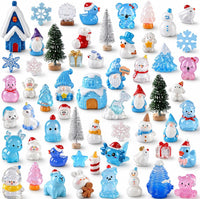 DIYDEC 60PCS Luminous Mini Resin Animals 60 Styles Miniatures Glow - 60pcs Blue Christmas Miniature