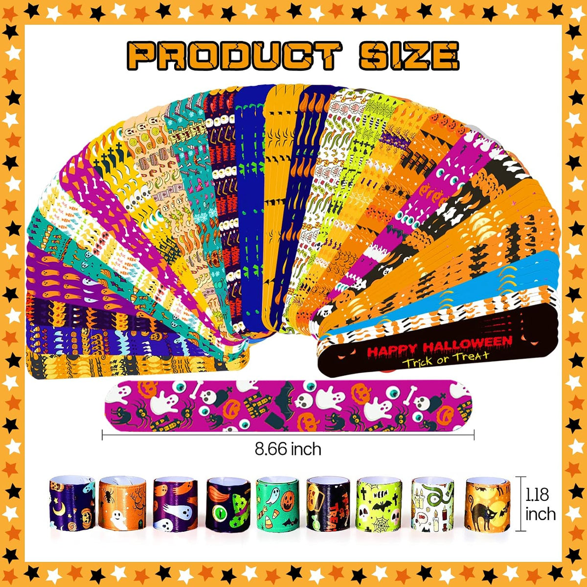 Halloween Slap Bracelets for Kids - 100c - image 2