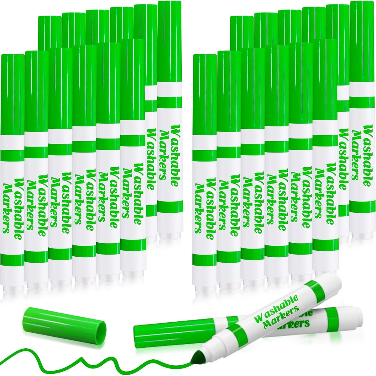 Janlaugh washable markers bulk pack of 24 broad line markers with conical tips - view 7