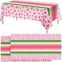 durony 2 Pieces Halloween Candy Corn Disposable Tablecloths 108 x 54 - 2 / Watermelon