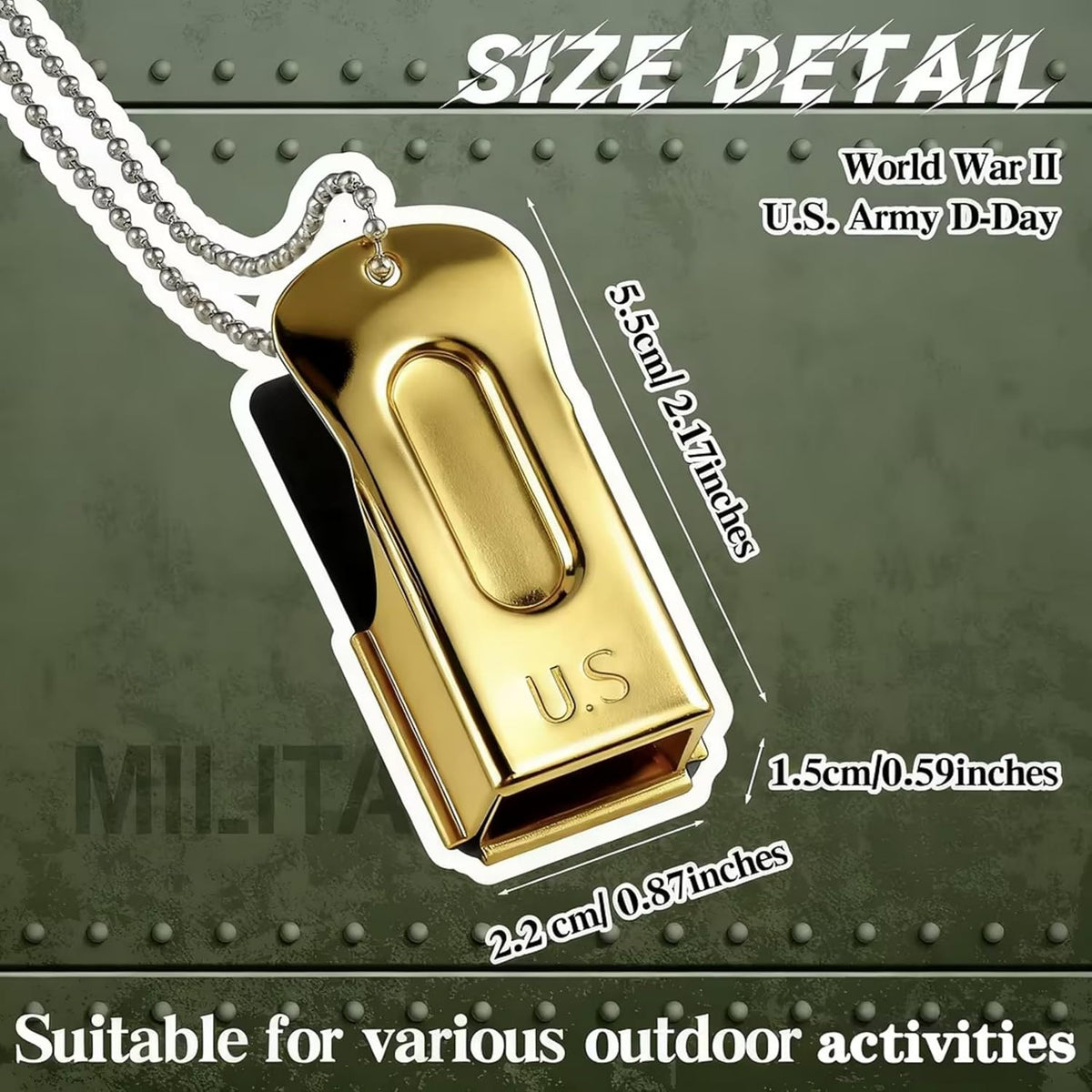 Jenaai 3 Pieces Brass Dog Training Clicker with Chain for Dogs Cats - Gold - image 2