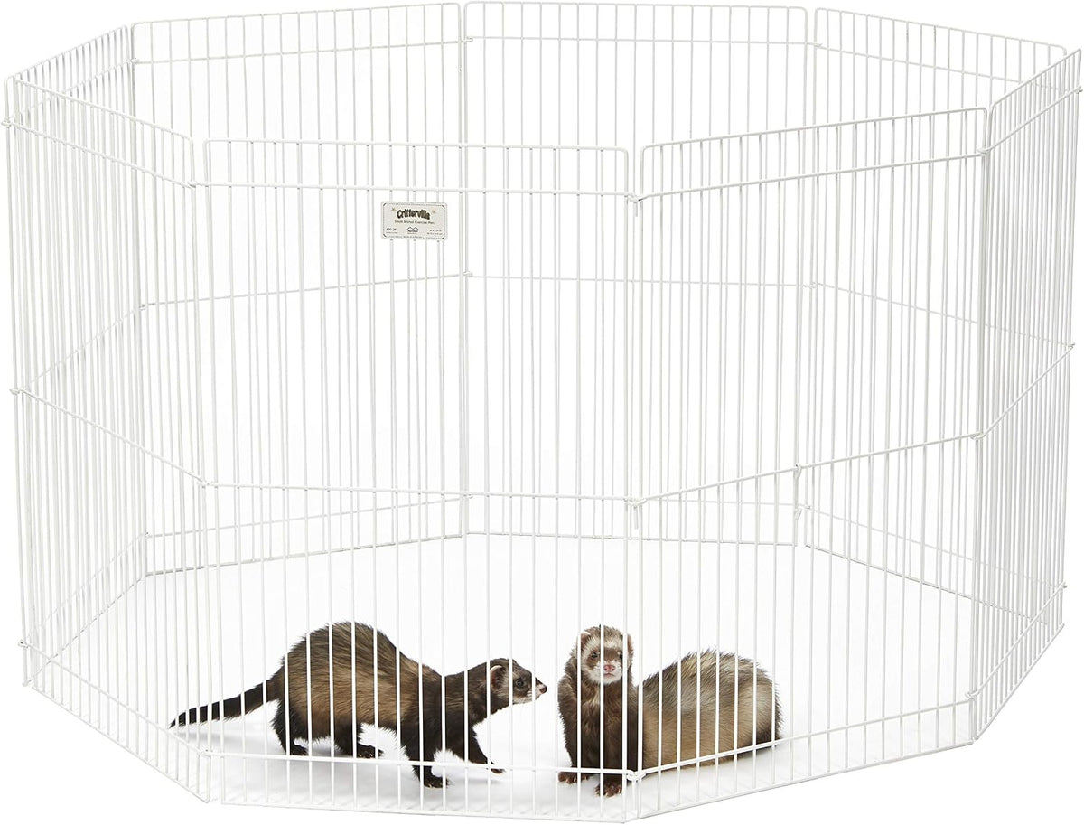 MidWest Homes for Pets Small Animal Pet Playpen/Exercise Pen - White / 29.6"L x 19.5"W x 18.0"H