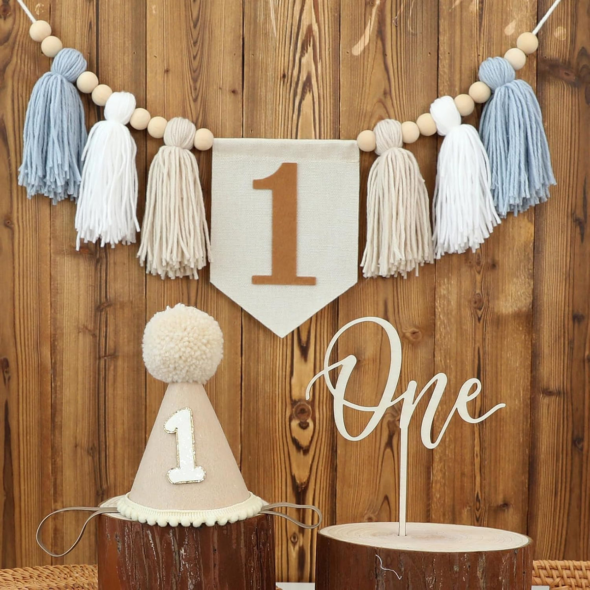 DCJHFJ First Birthday Decorations for Boy Highchair Banner One - Khaki Banner - image 2