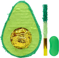 JOYIN Pumpkin Piñata Set, Foldable 10.5 x 16 Inch Jack-O’-Lantern Piñata with Stick and Blindfold - Avocado Pinata Set-3pcs