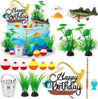 Hooqict 43 piece Halloween cake topper set with sign, tombstone, skulls, trees and spiders - view 5