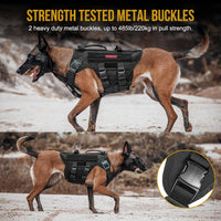 OneTigris Large Tactical Dog Harness No Pull Handle XL Black – Essentials for Dogs - Medium / Black - image 4