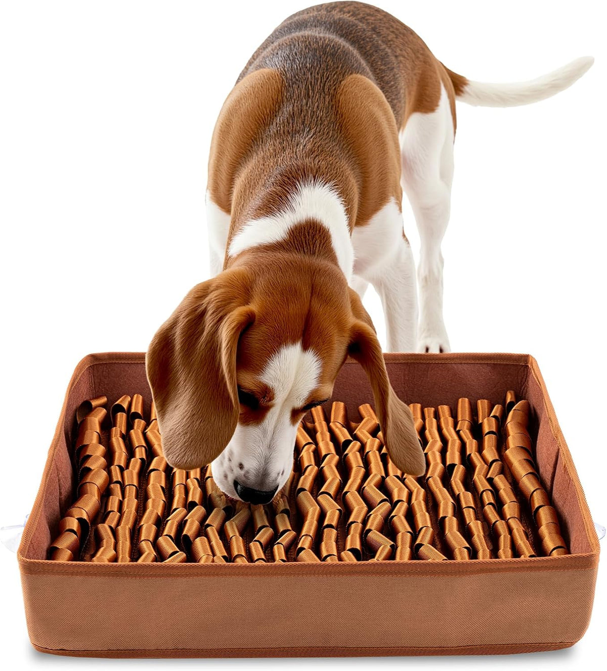 FunFurry Snuffle Mat for Dogs, Dog Puzzle Mat - Brown / 17" X 15"