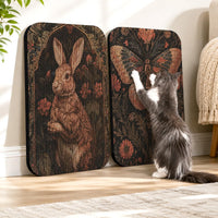 Cat Wall Scratcher, Art Cat Scratching Board for Indoor Cats – Essentials for Cats - Butterfly & Rabbit