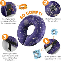 BENCMATE Inflatable Dog Cone Collar Alternative, Soft Dog Cone for Small Medium Large Dogs and Cats, Neck Recovery ECollar Donut Collar After Surgery (Small, Constellation)
