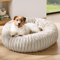 Bedsure ComfyFleece Donut Dog Bed Medium Size Dog with Washable Cover – Essentials for Dogs - M (30x30x8) / Amphora