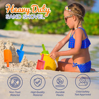 4E's Novelty 12 pack of 8 inch plastic sand shovels for kids in assorted colors - view 10