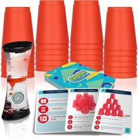 Gamie Stacking Cups Game for Kids, Set Includes 24 Cups - Stacking Cups Game