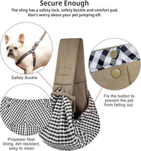 Dog and Cat Sling Carrier, Hands Free Reversible Pet Papoose Bag - Khaki - image 4