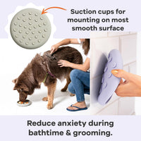 Lick Dish, Silicone Lick Mat + Slow Feeder for Cats & Small Dogs - Sage / Large - image 4
