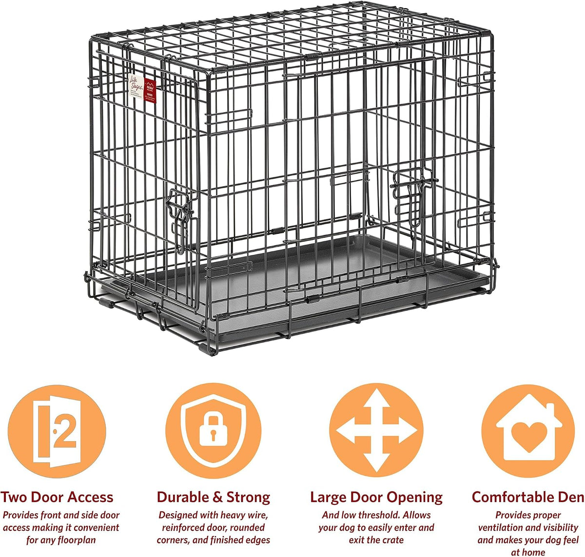 LifeStages by MidWest 36-Inch Double Door Crate, M-L Breeds - Double Door / Fits 24-inch Crate - image 3