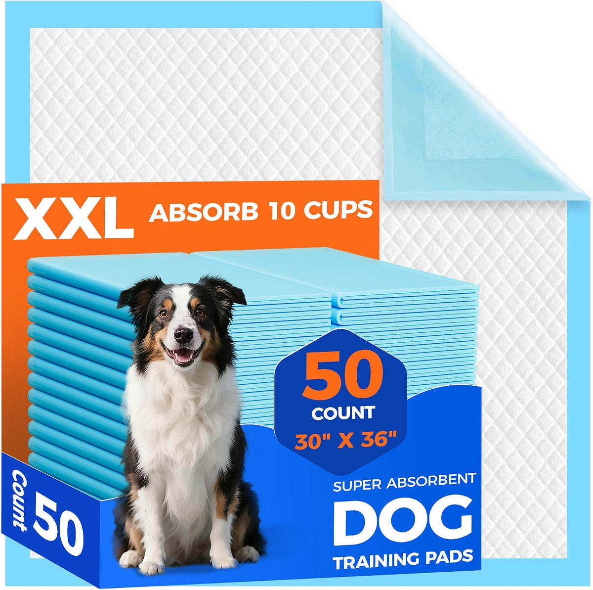 60 Count Extra Large Dog Pee Pads 28" x 34" - 30"x36"-50 Count