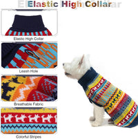 Dog Sweater - Winter Coat Apparel Clothes with Colorful Stripes for Cold Weather – Essentials for Dogs - Medium / Multi-colored - image 3