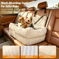 Pawaboo Dog Car Seat Bed, Memory Foam Booster for Medium/Large Dogs, Beige – Essentials for Dogs - Beige - image 3