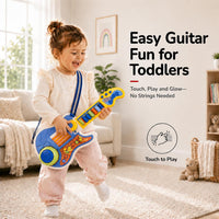 Toddler Guitar Toy, Kids Guitar and Piano with Lullaby Projector - Blue - image 3