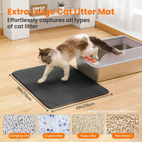 Cat Litter Mat, Double Layer Honeycomb Litter Box Mat – Daily Care for Cats - 30x22 Inches / Black - image 2