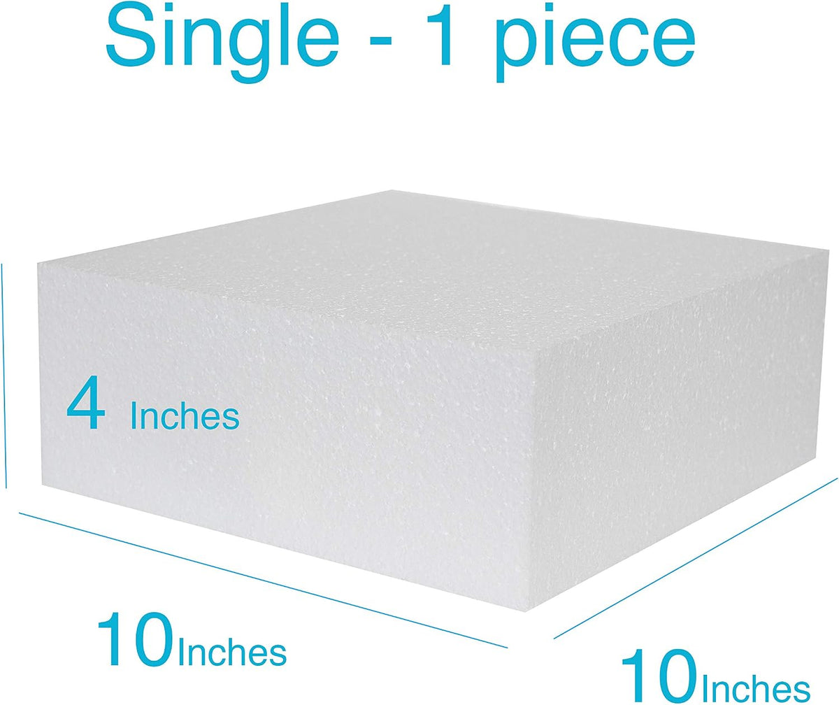 Silverlake 10x10x4 Craft Foam for Styrofoam Block Projects – Fun for Kids & Family - 10x10x4in (Pack of 3) / White