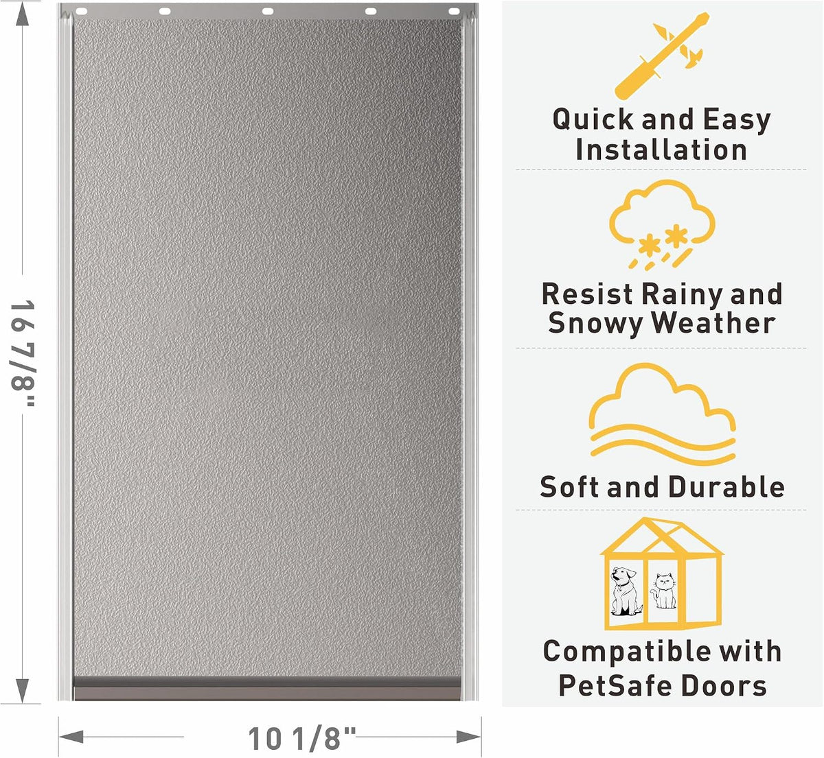 2-Pack Medium Dog Door Replacement Flaps with Screws – Essentials for Dogs - Large*2 - image 2