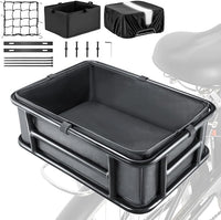 Bike Basket Rear with Liner,Waterproof Cover,Cargo Net Large Rear Bike Basket,Heavy Duty Bicycle Rear Basket for Electric Bike, Ebike,Great for Bike Trip,Carrying Grocery,Ball,Dog