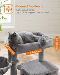 Feandrea Cat Tree, Multi-Level Condo - Light Gray - image 4