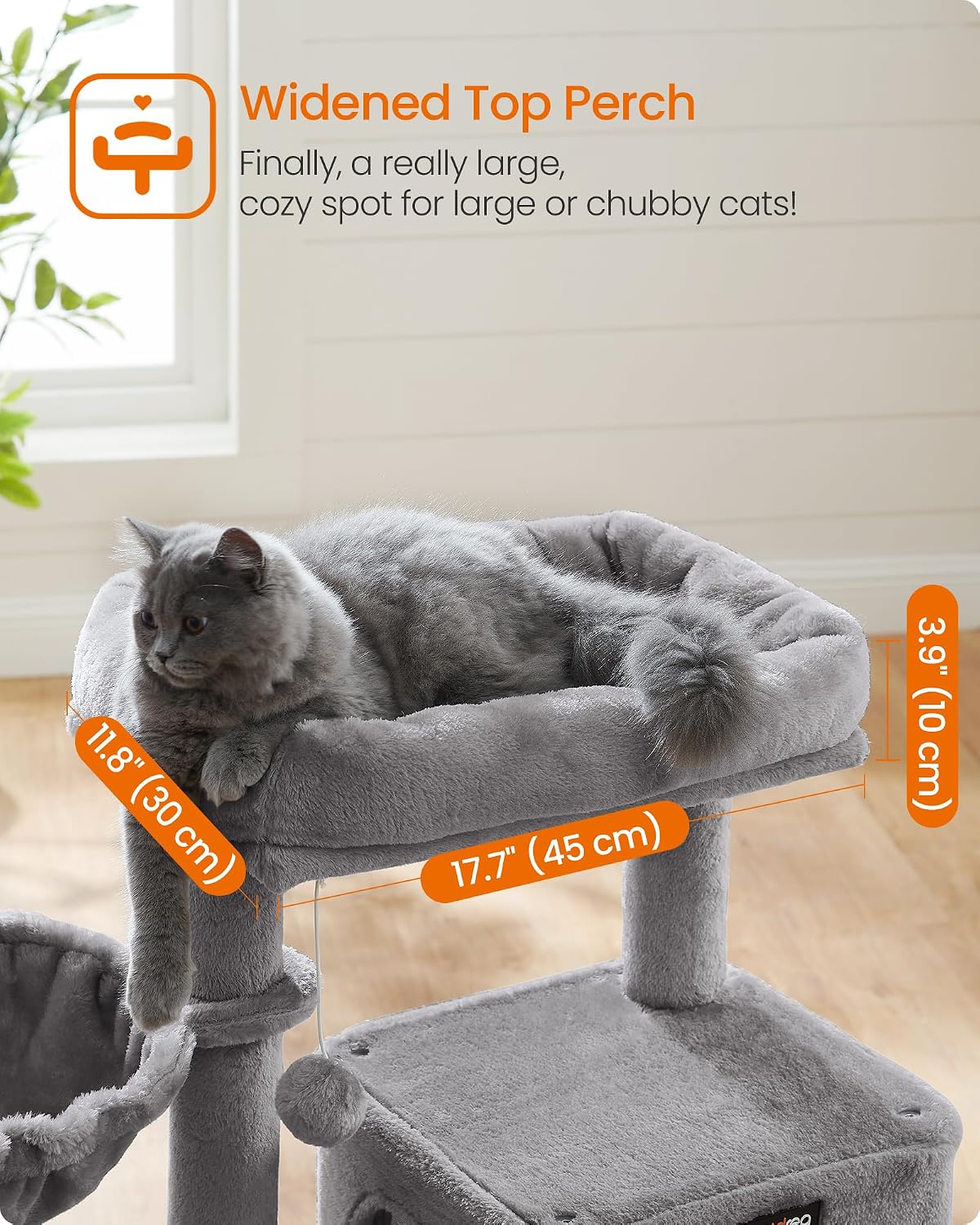 Feandrea Cat Tree, Multi-Level Condo - Light Gray - image 4