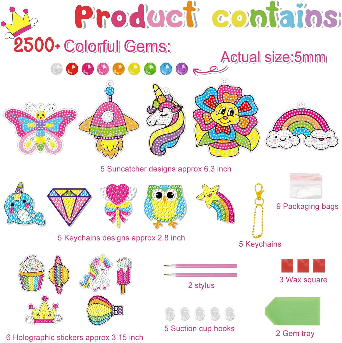 BANBBUR 16 Pcs Gem Art for Kids Ages 4-8-12 - image 4
