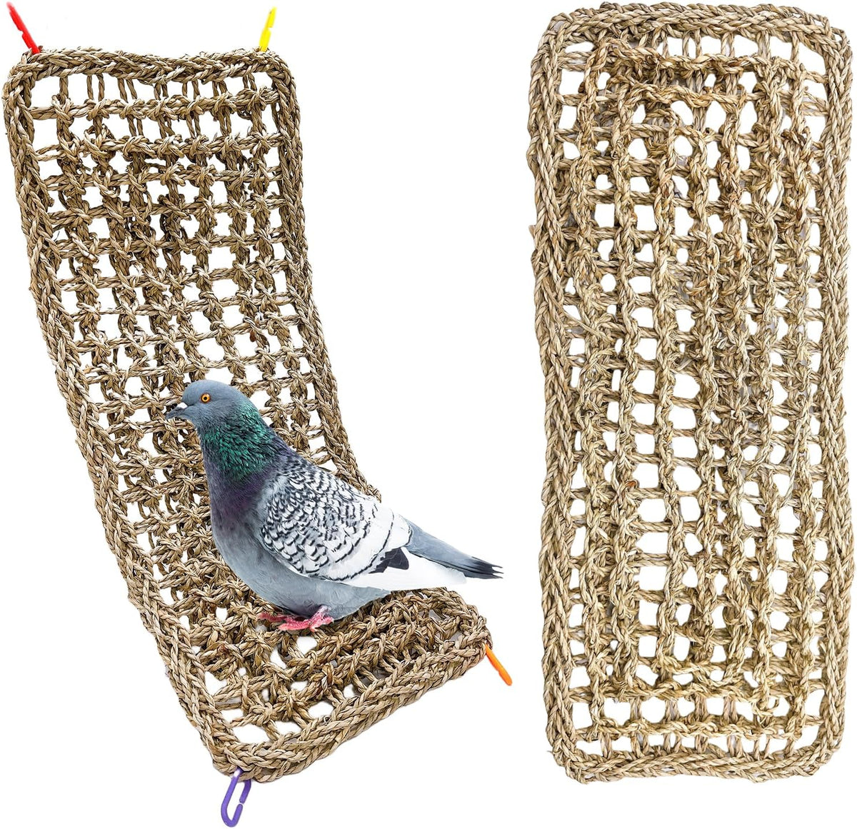 Bird Seagrass Mat 30 x 7 Inch Parrot Natural Seagrass Woven Net - 2Pcs 20.5" × 8"
