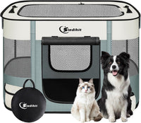 Siedihit 31" Dog Playpen, Cat Puppy Pen - Medium / Grey