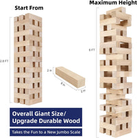 GOTHINK Giant Tumble Tower Game - Natural / G-Over 6FT - image 2